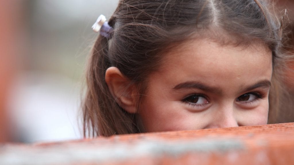 eyes of a smiling little girl