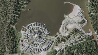 Ilmakuva Meritullin alueesta vuodelta 2018