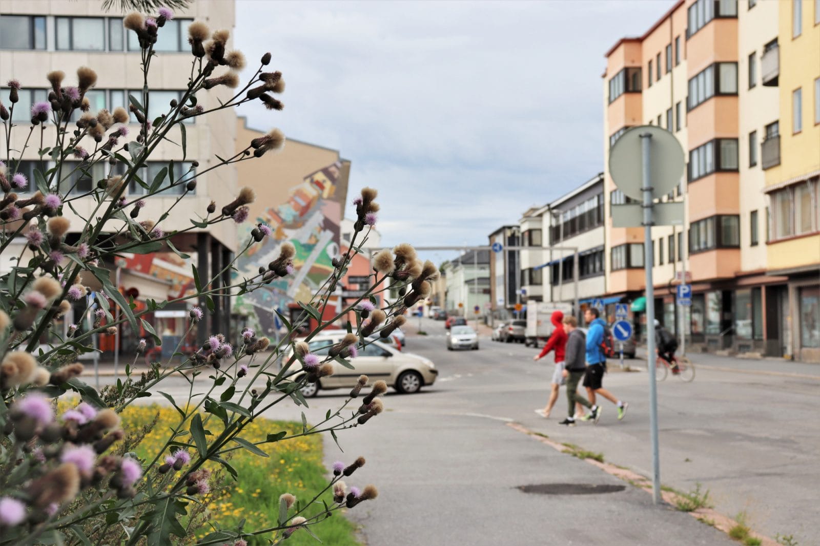 Vyn från korsningen av Långbygatan och Ristrandsgatan