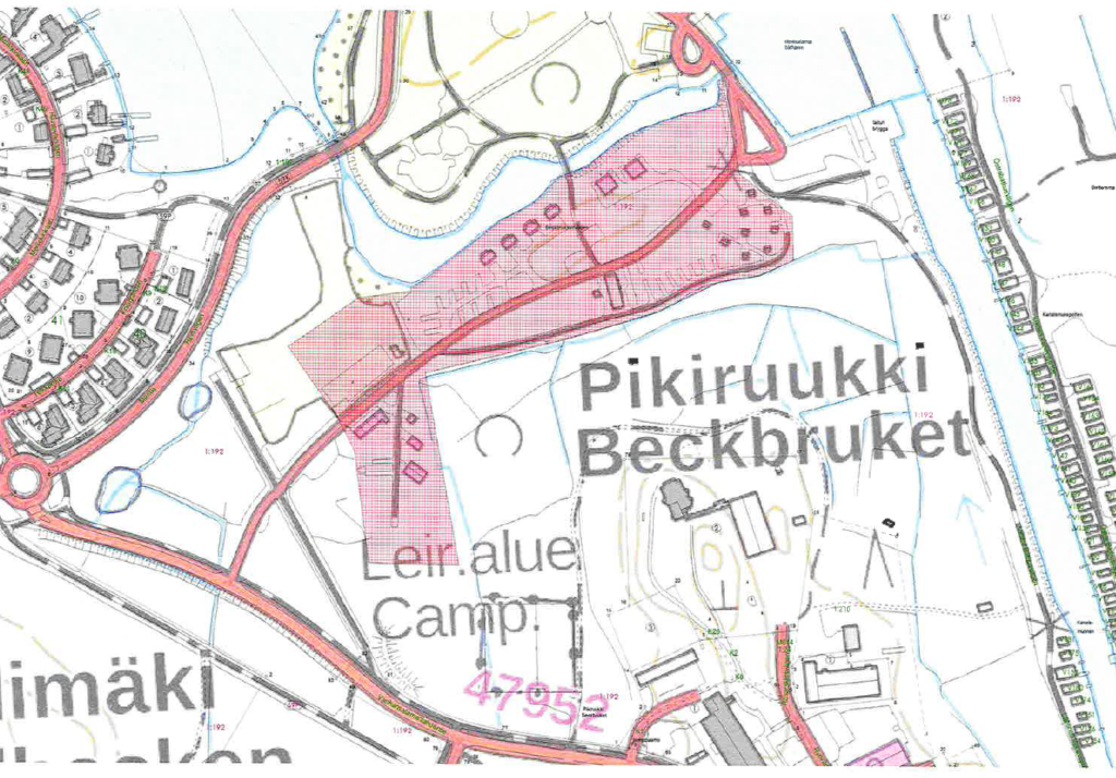 Leirintäalueen pohjakartta